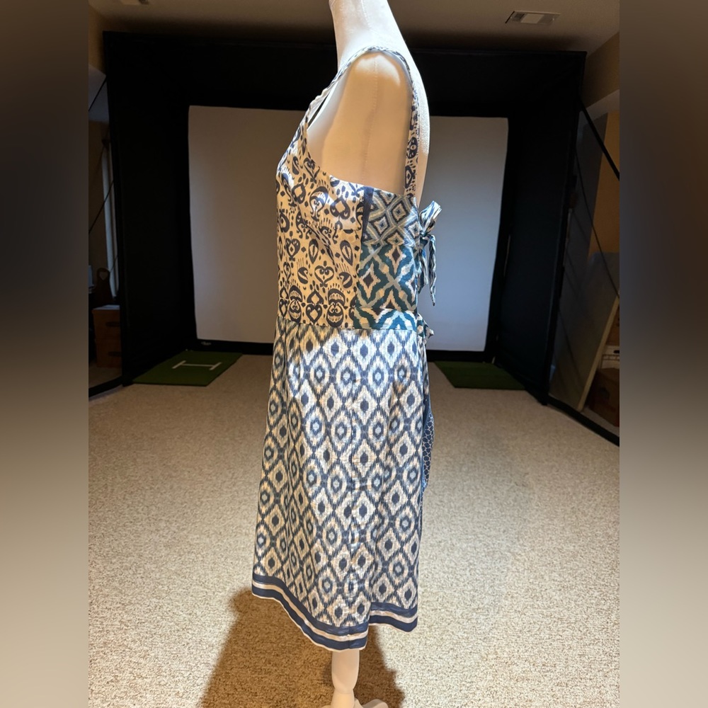 NWT Vilagallo Women’s Boutique Sleeveless Dress Blue/White  Europe Size 44 US M - Picture 3 of 10